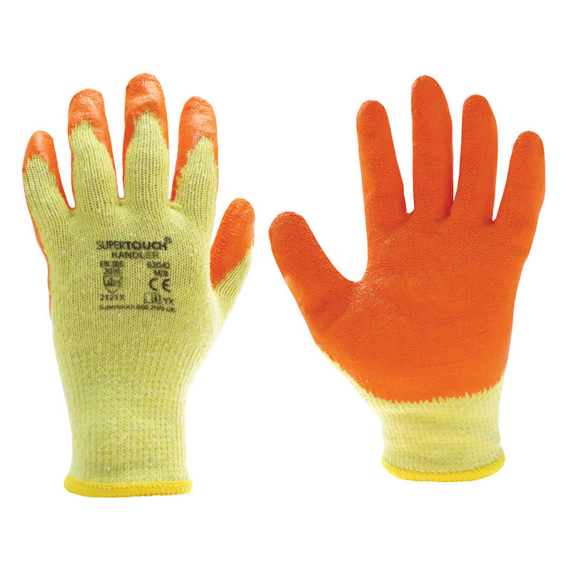 GLORG10 ORANGE LATEX GLOVES EXTRA LARGE 10